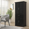 HOMCOM 72" Buffet Cabinet, Freestanding Kitchen Pantry, Storage Cupboard with 4 Doors, Drawer and Adjustable Shelves, Black
