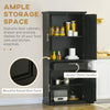 HOMCOM 72" Buffet Cabinet, Freestanding Kitchen Pantry, Storage Cupboard with 4 Doors, Drawer and Adjustable Shelves, Black