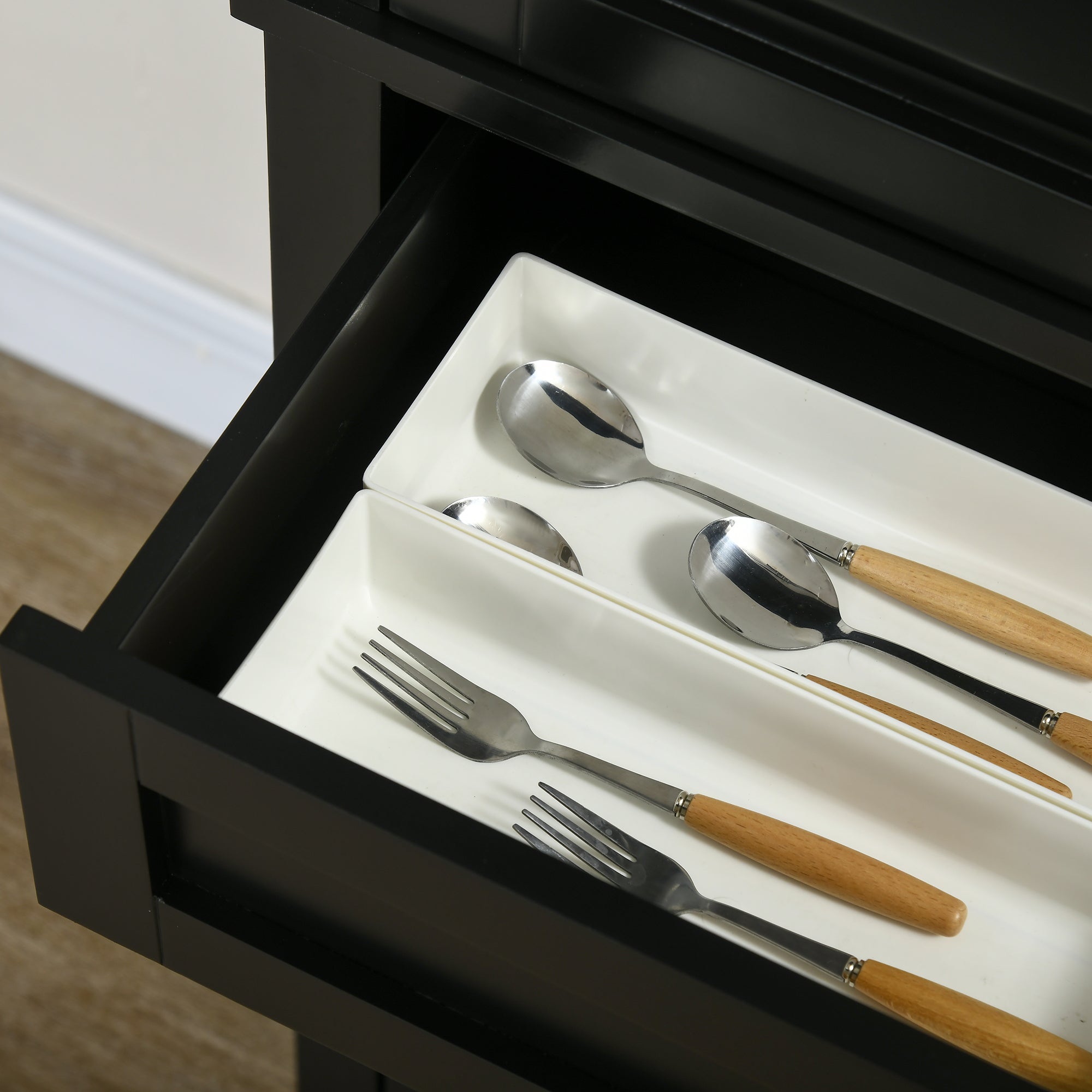 HOMCOM 72" Buffet Cabinet, Freestanding Kitchen Pantry, Storage Cupboard with 4 Doors, Drawer and Adjustable Shelves, Black