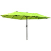 Outsunny 15ft Double-sided Patio Umbrella with Twin Canopy, Extra Large Outdoor Parasol with Crank for Pool, Deck, Market, Green