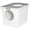 PawHut Cat Litter Box, Enclosed Kitty Litter Box with Front Entrance, Top Exit, Scoop, Easy Cleaning Pet Toilet for Cats, White