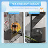 PawHut Hamster Cage, Small Animal House with Deep Glass Bottom, Tunnel Tube System, Ramps, Platforms, Hut, Exercise Wheel, Water Bottle, Dish, 24" x 16" x 22"