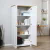 HOMCOM 68" Kitchen Pantry Storage Cabinet, Freestanding Pantry Cabinets with 2 Doors, White