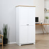 HOMCOM 68" Kitchen Pantry Storage Cabinet, Freestanding Pantry Cabinets with 2 Doors, White