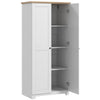 HOMCOM 68" Kitchen Pantry Storage Cabinet, Freestanding Pantry Cabinets with 2 Doors, White