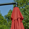 Outsunny 11FT Offset Hanging Patio Umbrella Cantilever Umbrella with Easy Tilt Adjustment, Cross Base and 8 Ribs for Backyard, Poolside, Lawn and Garden, Red