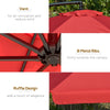 Outsunny 11FT Offset Hanging Patio Umbrella Cantilever Umbrella with Easy Tilt Adjustment, Cross Base and 8 Ribs for Backyard, Poolside, Lawn and Garden, Red