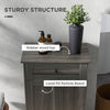 HOMCOM Tilt Out Trash Cabinet, Hidden Garbage Bin Cabinet with Drawer and Solid Wood Countertop, Free Standing Kitchen Trash Can Holder, Charcoal Grey