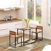 HOMCOM Dining Table Set for 2, Kitchen Table and Chairs for Small Space, Industrial Dining Set for Dining Room, Breakfast Nook, Rustic Brown