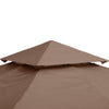 Outsunny 9.8' x 9.8' Square 2-Tier Gazebo Canopy Replacement Top Cover Outdoor Garden Sun Shade, Coffee