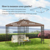 Outsunny 9.8' x 9.8' Square 2-Tier Gazebo Canopy Replacement Top Cover Outdoor Garden Sun Shade, Coffee