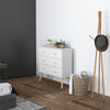 HOMCOM 3 Drawer Dresser, Chest of Drawers with Wood Legs and Handles for Living Room, White
