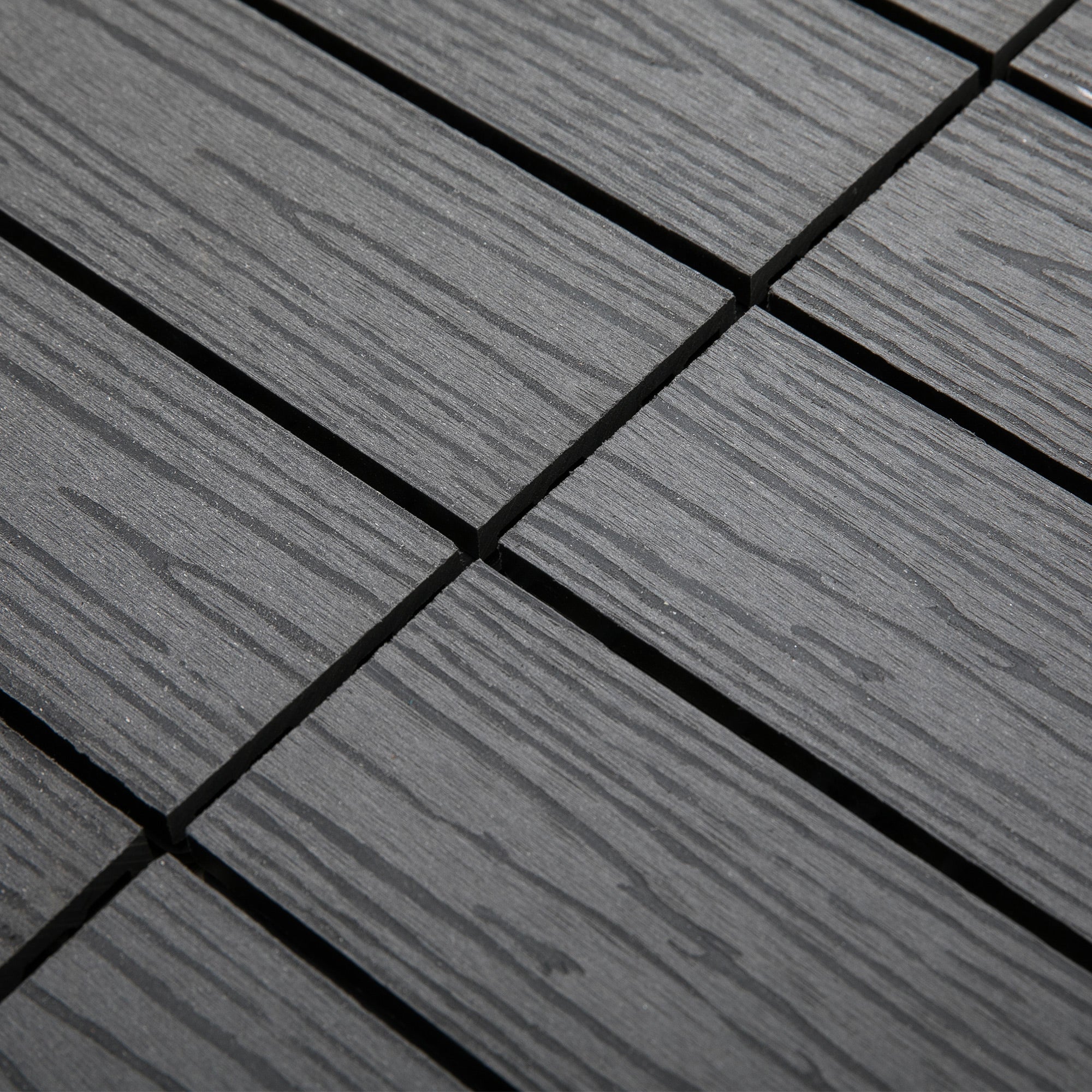 Outsunny WPC Interlocking Deck Tiles, 11 Pack 12