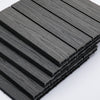 Outsunny WPC Interlocking Deck Tiles, 11 Pack 12" x 12" Outdoor Tiles, Tools Free Assembly, Waterproof and Non-slip Patio Flooring, Grey