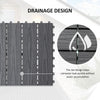 Outsunny WPC Interlocking Deck Tiles, 11 Pack 12" x 12" Outdoor Tiles, Tools Free Assembly, Waterproof and Non-slip Patio Flooring, Grey