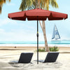 Outsunny 8.5 ft Outdoor Patio Umbrella with Tilt, Round Market Table Umbrella with Ruffles, Aluminium Pole, Crank, Top Vent for Garden, Backyard, Deck, Wine Red