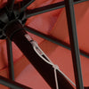 Outsunny 8.5 ft Outdoor Patio Umbrella with Tilt, Round Market Table Umbrella with Ruffles, Aluminium Pole, Crank, Top Vent for Garden, Backyard, Deck, Wine Red