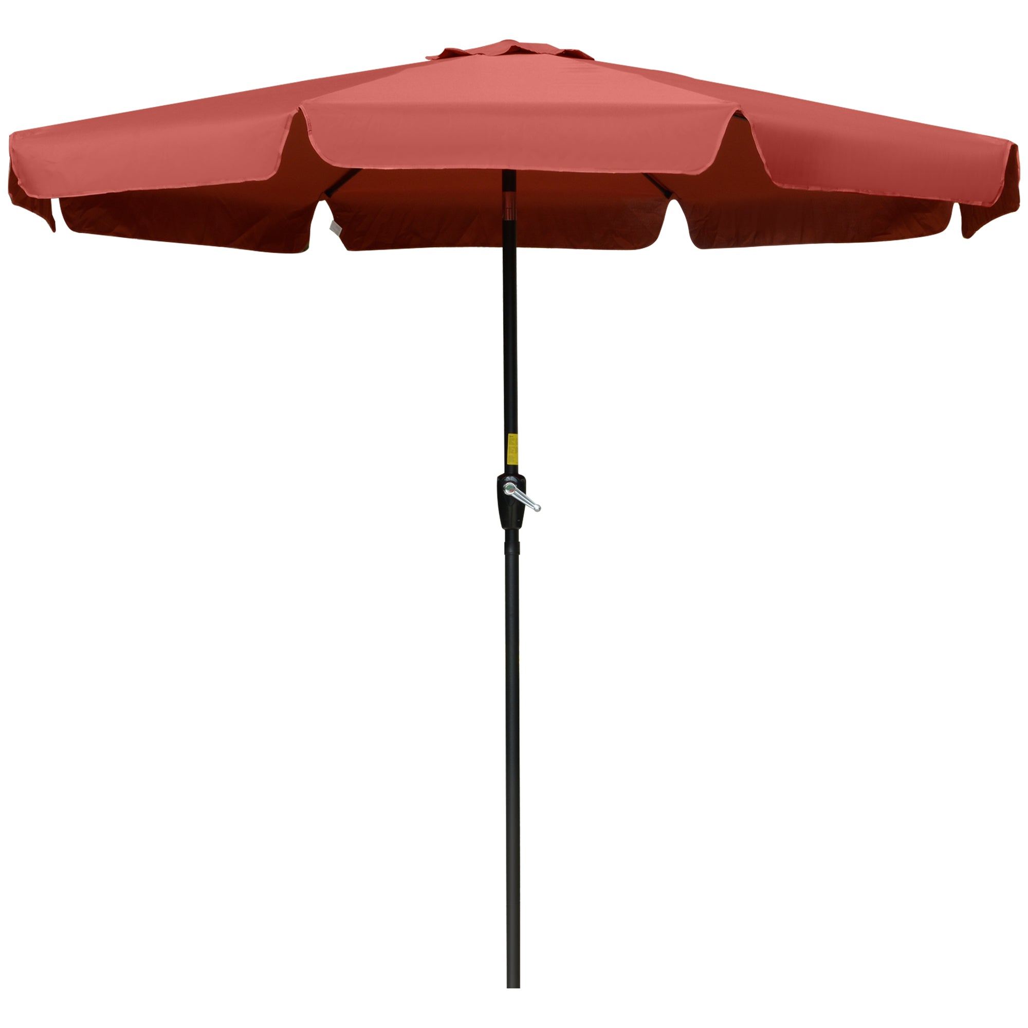 Outsunny 8.5 ft Outdoor Patio Umbrella with Tilt, Round Market Table Umbrella with Ruffles, Aluminium Pole, Crank, Top Vent for Garden, Backyard, Deck, Wine Red