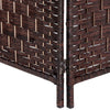 HOMCOM 3 Panels Room Divider, 6 Ft Tall Indoor Portable Folding Privacy Screens, Hand-Woven Double Hinged Freestanding Partition Wall Divider for Home Office, Brown