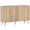HOMCOM 47" Sideboard Buffet Cabinet with Storage, Modern Fluted Coffee Bar Cabinet with Adjustable Shelves and Wood Legs, Kitchen Storage Cabinet, Oak