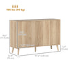 HOMCOM 47" Sideboard Buffet Cabinet with Storage, Modern Fluted Coffee Bar Cabinet with Adjustable Shelves and Wood Legs, Kitchen Storage Cabinet, Oak