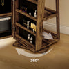 HOMCOM 360° Swivel Jewelry Cabinet, Mirror Armoire, Full Length Mirror, Lockable Jewelry Organizer with Built-In Small Mirror, Rustic Brown