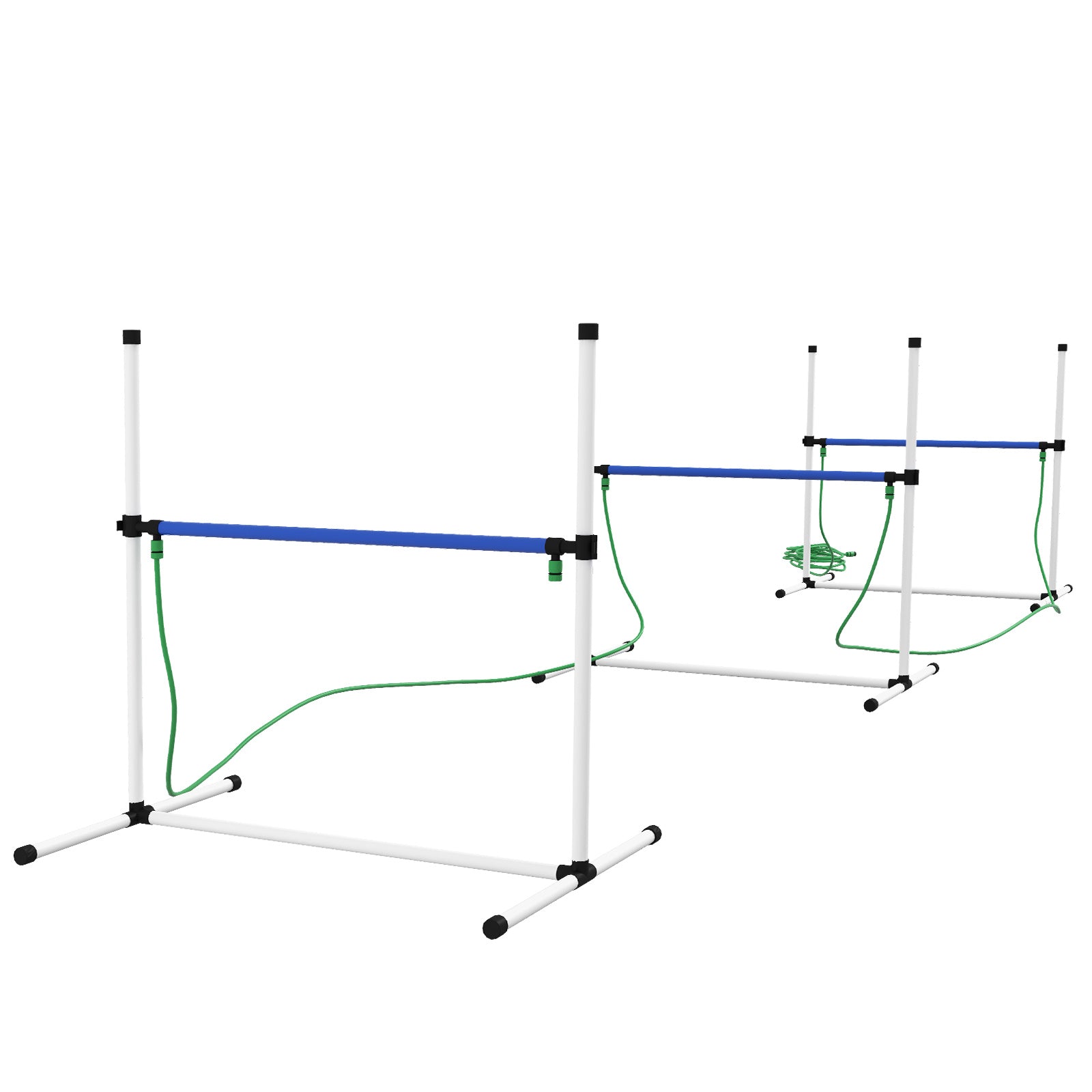 PawHut 4PCs Dog Agility Equipment Set with Adjustable Height Hurdles, Spray Water Tube, Whistle, Carry Bag, Dog Agility Kit for Backyard, Garden, Outdoor, White