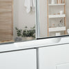 kleankin Medicine Cabinet with Mirror, Bathroom Wall Cabinet with 2 Mirrored Doors, 2 Modern Doors and Adjustable Shelf, White