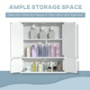 kleankin Medicine Cabinet with Mirror, Bathroom Wall Cabinet with 2 Mirrored Doors, 2 Modern Doors and Adjustable Shelf, White