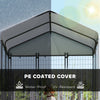 PawHut 6' x 4' x 6' Outdoor Dog Kennel, Lockable Dog Run Crate with Waterproof UV-Resistant Cover, Welded Wire Steel Fence for Medium and Small Dogs, Silver
