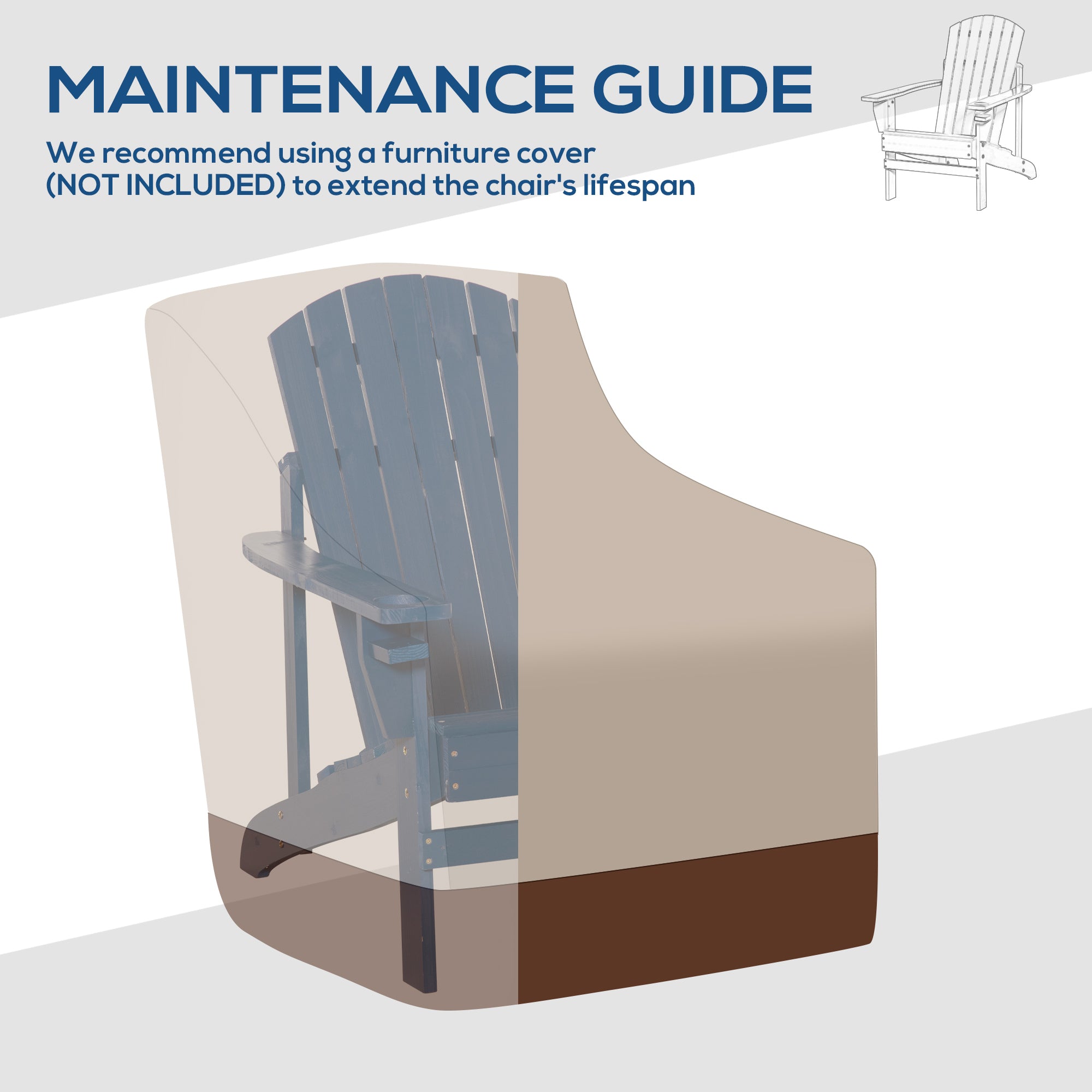 Outsunny Classic Adirondack Chair Muskoka Chair, Garden Deck Chair with Cup Holder for Patio, Indoor, Backyard, Navy Blue