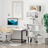 HOMCOM 6-Tiers Geometric Wooden Bookcase, Storage Display Bookshelf, S-Shaped Unit Home Divider Office Furniture, White