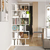 HOMCOM 6-Tiers Geometric Wooden Bookcase, Storage Display Bookshelf, S-Shaped Unit Home Divider Office Furniture, White