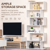 HOMCOM 6-Tiers Geometric Wooden Bookcase, Storage Display Bookshelf, S-Shaped Unit Home Divider Office Furniture, White