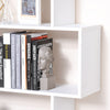 HOMCOM 6-Tiers Geometric Wooden Bookcase, Storage Display Bookshelf, S-Shaped Unit Home Divider Office Furniture, White