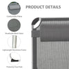 Outsunny Folding Lounge Chair, Patio Lounger with Headrest, 5-Level Adjustable Backrest, and Aluminum Frame, Grey
