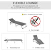 Outsunny Folding Lounge Chair, Patio Lounger with Headrest, 5-Level Adjustable Backrest, and Aluminum Frame, Grey