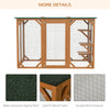 PawHut Cat Cage Indoor Catio Outdoor Cat Enclosure Pet House Small Animal Hutch for Rabbit, Kitten, Crate Kennel with Waterproof Roof, Multi-Level Platforms, Lock, Orange