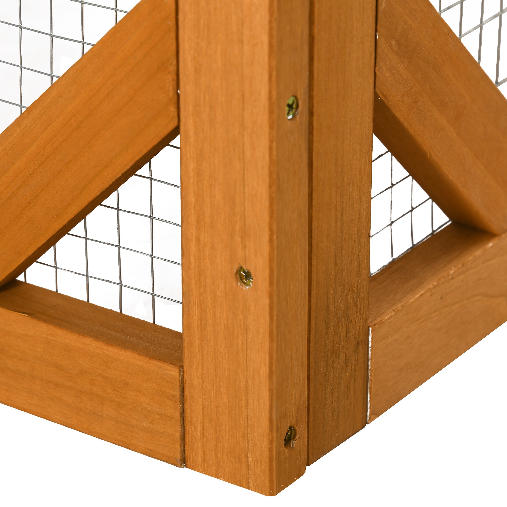 PawHut Cat Cage Indoor Catio Outdoor Cat Enclosure Pet House Small Animal Hutch for Rabbit, Kitten, Crate Kennel with Waterproof Roof, Multi-Level Platforms, Lock, Orange