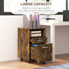 Vinsetto 2 Drawer Filing Cabinet with Lock, Vertical File Cabinet with Wheels, Mobile Office Cabinet for A4, Letter Size, Rustic Brown