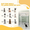 PawHut Dog Gate, Walk Through Pet Gate with Small Pet Door, Auto Close, for Doorways, House, Stair, 2 Extension Kits, Pressure Mount Kit, 30"-41" W x 42" H