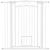 PawHut Dog Gate, Walk Through Pet Gate with Small Pet Door, Auto Close, for Doorways, House, Stair, 2 Extension Kits, Pressure Mount Kit, 30"-41" W x 42" H