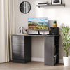 HOMCOM Computer Desk with 3-Tier Storage Shelves, 47 Inches Home Office Desk  with Drawers, Study Writing Table, Black