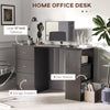 HOMCOM Computer Desk with 3-Tier Storage Shelves, 47 Inches Home Office Desk  with Drawers, Study Writing Table, Black