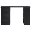 HOMCOM Computer Desk with 3-Tier Storage Shelves, 47 Inches Home Office Desk  with Drawers, Study Writing Table, Black