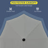 Outsunny 6.6 x 6ft Patio Umbrella with Double-Sided Canopy, Outdoor Market Half Parasol Sun Shade with Crank Handle and Cross Base for Garden, Balcony, Dark Grey
