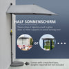 Outsunny 6.6 x 6ft Patio Umbrella with Double-Sided Canopy, Outdoor Market Half Parasol Sun Shade with Crank Handle and Cross Base for Garden, Balcony, Dark Grey