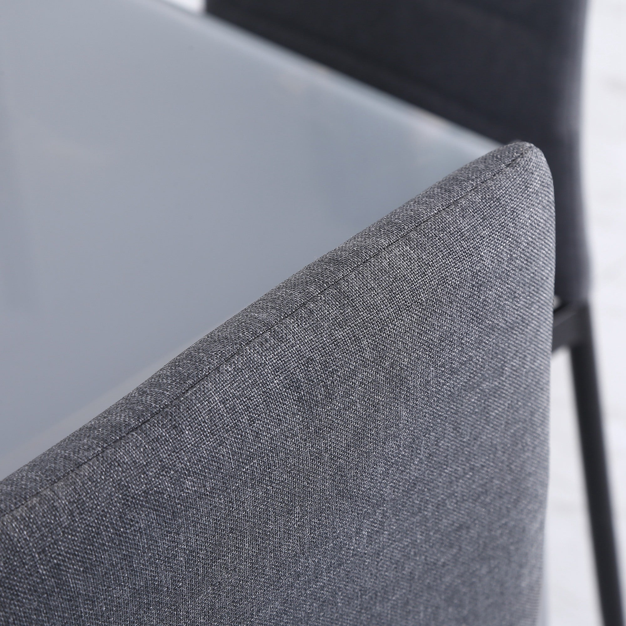 HOMCOM Modern Dining Chairs Set of 4, Upholstered Linen Fabric Kitchen Chairs with Channel Tufting and Metal Legs for Living Room, Dining Room, Bedroom, Grey