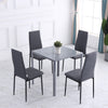 HOMCOM Modern Dining Chairs Set of 4, Upholstered Linen Fabric Kitchen Chairs with Channel Tufting and Metal Legs for Living Room, Dining Room, Bedroom, Grey