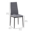 HOMCOM Modern Dining Chairs Set of 4, Upholstered Linen Fabric Kitchen Chairs with Channel Tufting and Metal Legs for Living Room, Dining Room, Bedroom, Grey